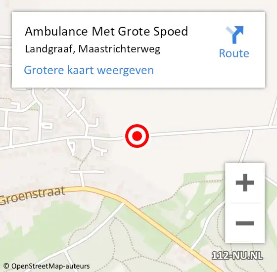 Locatie op kaart van de 112 melding: Ambulance Met Grote Spoed Naar Landgraaf, Maastrichterweg op 28 december 2019 08:59