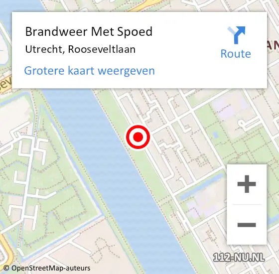 Locatie op kaart van de 112 melding: Brandweer Met Spoed Naar Utrecht, Rooseveltlaan op 28 december 2019 11:25
