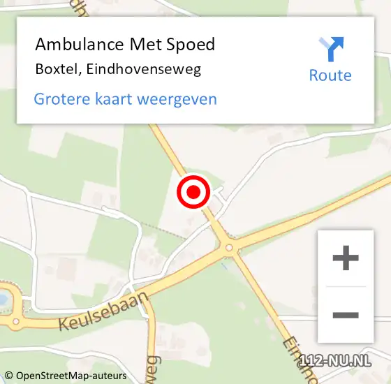 Locatie op kaart van de 112 melding: Ambulance Met Spoed Naar Boxtel, Eindhovenseweg op 28 december 2019 13:07