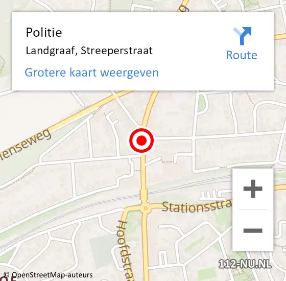 Locatie op kaart van de 112 melding: Politie Landgraaf, Streeperstraat op 28 december 2019 17:38