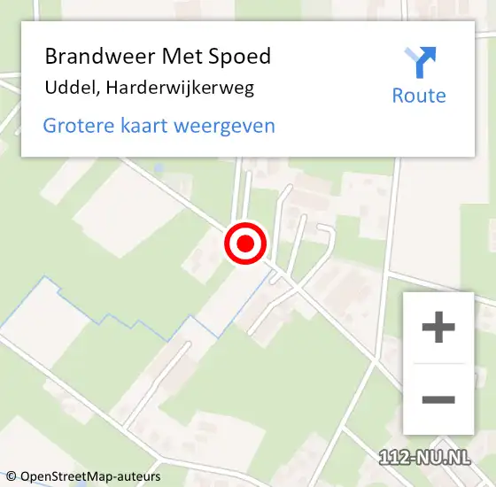 Locatie op kaart van de 112 melding: Brandweer Met Spoed Naar Uddel, Harderwijkerweg op 29 december 2019 06:22