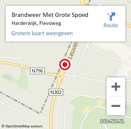 Locatie op kaart van de 112 melding: Brandweer Met Grote Spoed Naar Harderwijk, Flevoweg op 29 december 2019 15:17