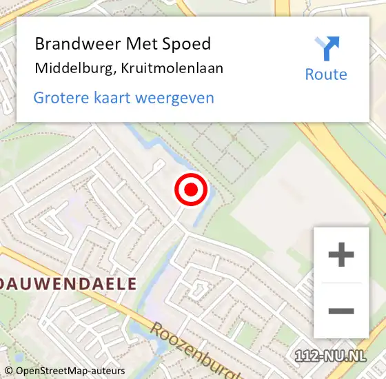 Locatie op kaart van de 112 melding: Brandweer Met Spoed Naar Middelburg, Kruitmolenlaan op 29 december 2019 21:57