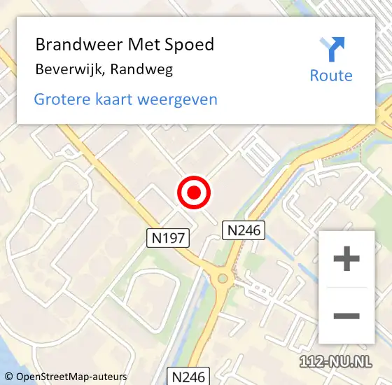 Locatie op kaart van de 112 melding: Brandweer Met Spoed Naar Beverwijk, Randweg op 30 december 2019 14:49