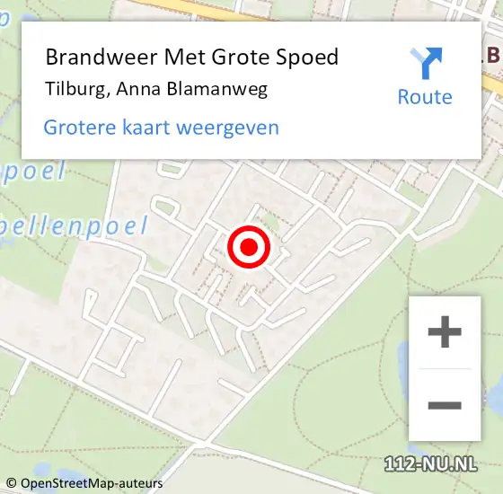 Locatie op kaart van de 112 melding: Brandweer Met Grote Spoed Naar Tilburg, Anna Blamanweg op 31 december 2019 02:30