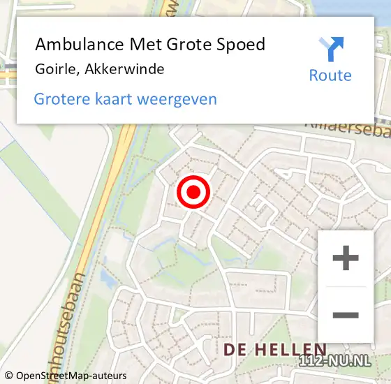 Locatie op kaart van de 112 melding: Ambulance Met Grote Spoed Naar Goirle, Akkerwinde op 31 december 2019 07:03