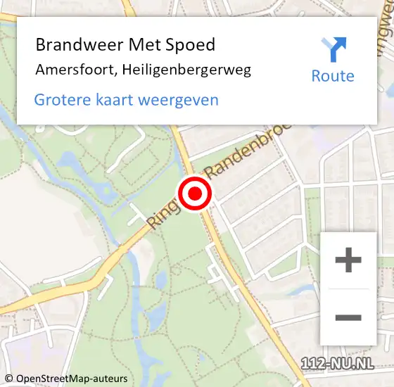 Locatie op kaart van de 112 melding: Brandweer Met Spoed Naar Amersfoort, Heiligenbergerweg op 31 december 2019 09:12