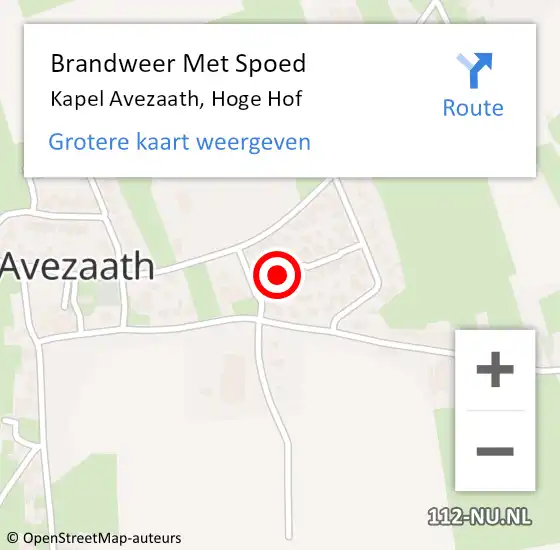 Locatie op kaart van de 112 melding: Brandweer Met Spoed Naar Kapel Avezaath, Hoge Hof op 31 december 2019 15:10