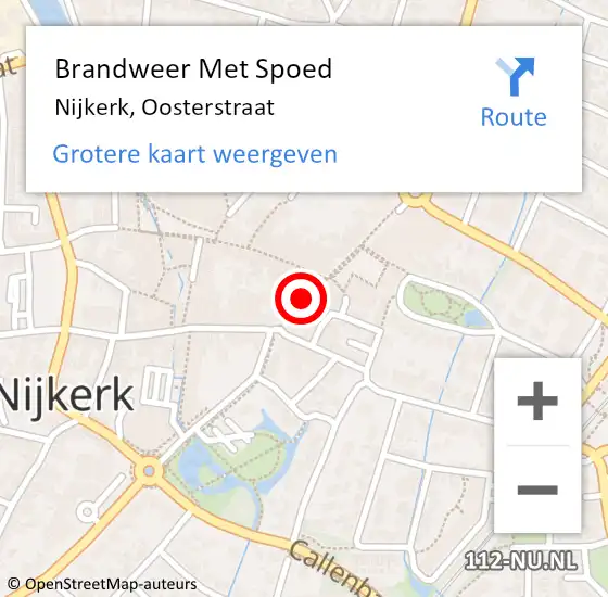 Locatie op kaart van de 112 melding: Brandweer Met Spoed Naar Nijkerk, Oosterstraat op 31 december 2019 17:25
