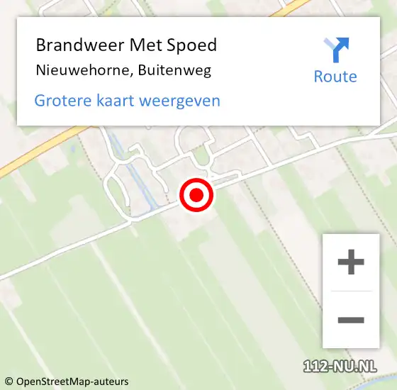 Locatie op kaart van de 112 melding: Brandweer Met Spoed Naar Nieuwehorne, Buitenweg op 31 december 2019 18:35