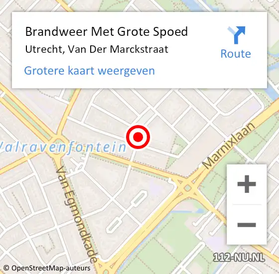 Locatie op kaart van de 112 melding: Brandweer Met Grote Spoed Naar Utrecht, Van Der Marckstraat op 31 december 2019 20:58