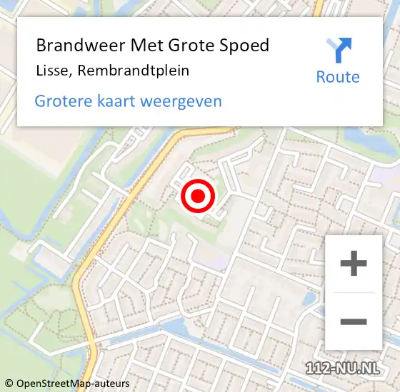 Locatie op kaart van de 112 melding: Brandweer Met Grote Spoed Naar Lisse, Rembrandtplein op 31 december 2019 22:46