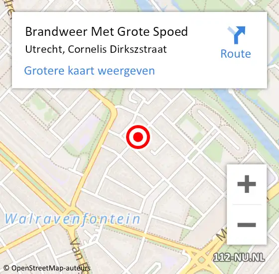 Locatie op kaart van de 112 melding: Brandweer Met Grote Spoed Naar Utrecht, Cornelis Dirkszstraat op 31 december 2019 23:10