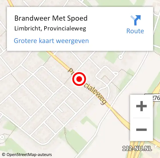 Locatie op kaart van de 112 melding: Brandweer Met Spoed Naar Limbricht, Provincialeweg op 31 december 2019 23:27