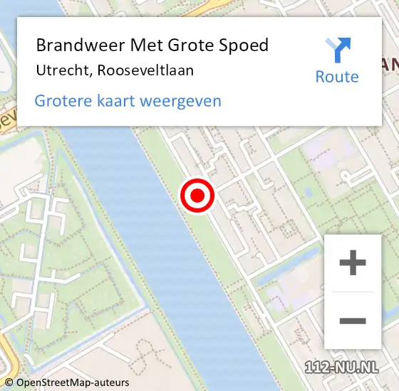 Locatie op kaart van de 112 melding: Brandweer Met Grote Spoed Naar Utrecht, Rooseveltlaan op 31 december 2019 23:51