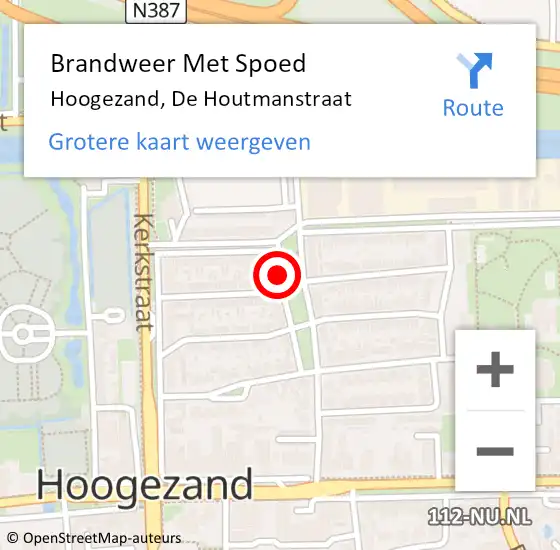 Locatie op kaart van de 112 melding: Brandweer Met Spoed Naar Hoogezand, De Houtmanstraat op 2 januari 2020 18:45