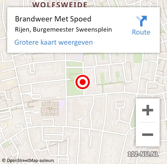 Locatie op kaart van de 112 melding: Brandweer Met Spoed Naar Rijen, Burgemeester Sweensplein op 2 januari 2020 22:58