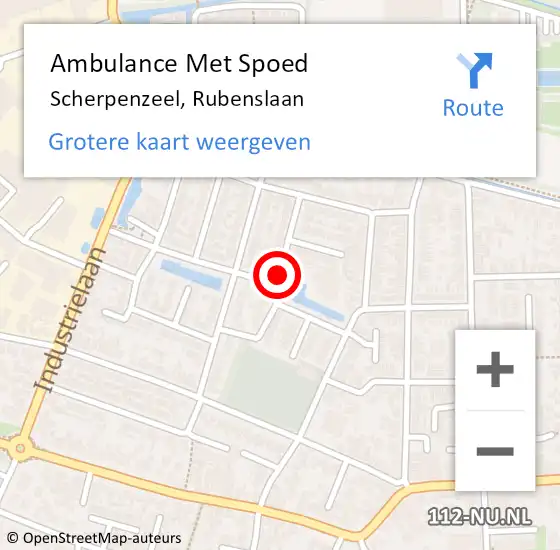 Locatie op kaart van de 112 melding: Ambulance Met Spoed Naar Scherpenzeel, Rubenslaan op 3 januari 2020 08:24