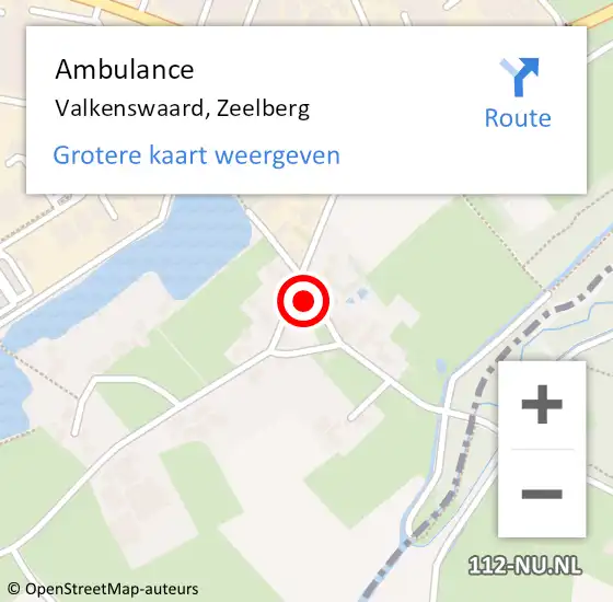 Locatie op kaart van de 112 melding: Ambulance Valkenswaard, Zeelberg op 3 januari 2020 09:19
