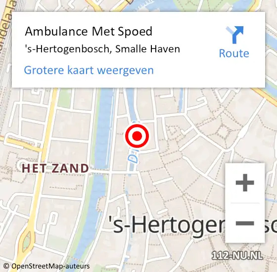 Locatie op kaart van de 112 melding: Ambulance Met Spoed Naar 's-Hertogenbosch, Smalle Haven op 3 januari 2020 10:39