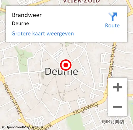 Locatie op kaart van de 112 melding: Brandweer Deurne op 3 januari 2020 17:57
