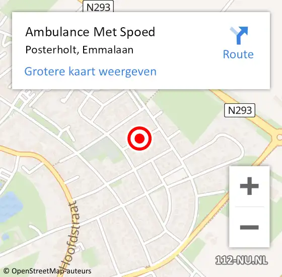 Locatie op kaart van de 112 melding: Ambulance Met Spoed Naar Posterholt, Emmalaan op 4 januari 2020 22:04
