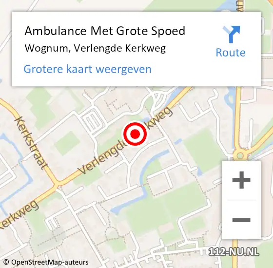 Locatie op kaart van de 112 melding: Ambulance Met Grote Spoed Naar Wognum, Verlengde Kerkweg op 5 januari 2020 09:04