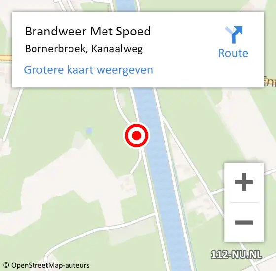 Locatie op kaart van de 112 melding: Brandweer Met Spoed Naar Bornerbroek, Kanaalweg op 5 januari 2020 09:37