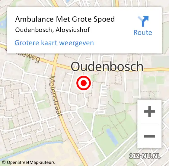 Locatie op kaart van de 112 melding: Ambulance Met Grote Spoed Naar Oudenbosch, Aloysiushof op 5 januari 2020 11:17