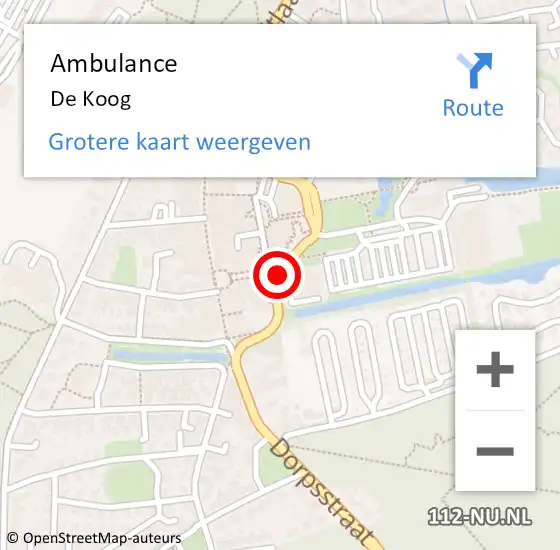 Locatie op kaart van de 112 melding: Ambulance De Koog op 5 januari 2020 12:07