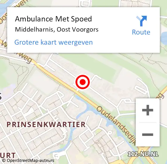 Locatie op kaart van de 112 melding: Ambulance Met Spoed Naar Middelharnis, Oost Voorgors op 6 januari 2020 05:53