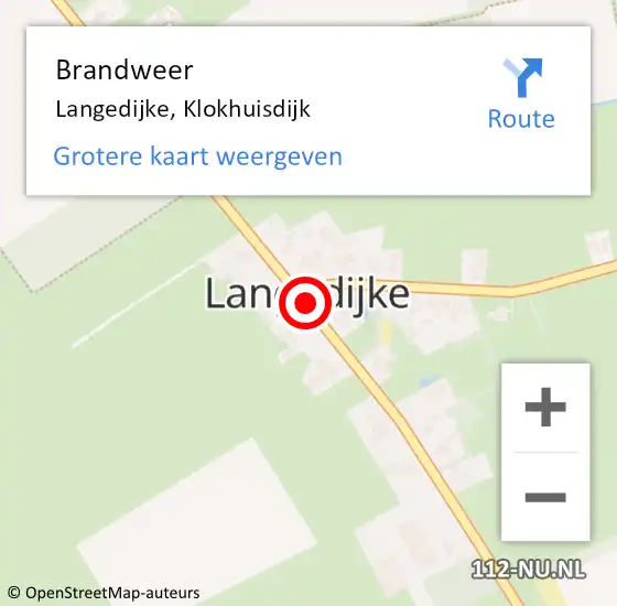 Locatie op kaart van de 112 melding: Brandweer Langedijke, Klokhuisdijk op 6 januari 2020 19:08