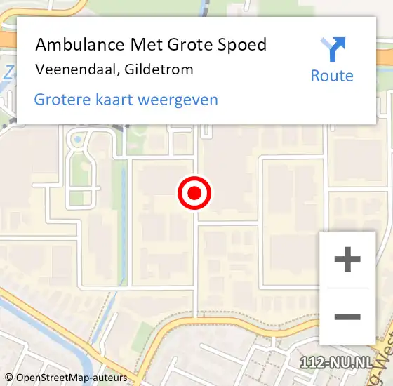 Locatie op kaart van de 112 melding: Ambulance Met Grote Spoed Naar Veenendaal, Gildetrom op 7 januari 2020 03:51