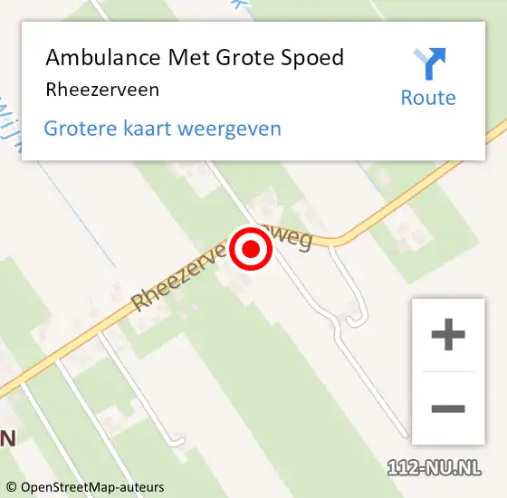 Locatie op kaart van de 112 melding: Ambulance Met Grote Spoed Naar Rheezerveen op 7 januari 2020 12:29