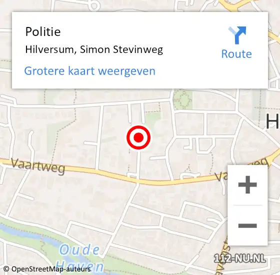 Locatie op kaart van de 112 melding: Politie Hilversum, Gooi op 7 januari 2020 19:38