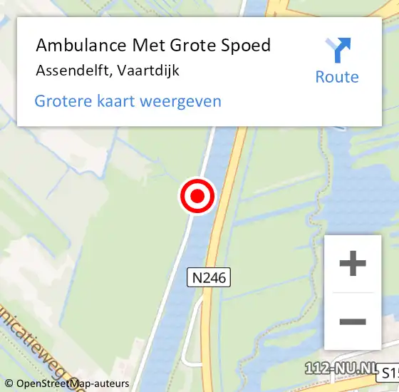 Locatie op kaart van de 112 melding: Ambulance Met Grote Spoed Naar Assendelft, Vaartdijk op 7 januari 2020 21:23