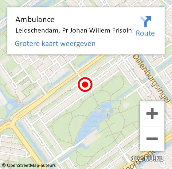 Locatie op kaart van de 112 melding: Ambulance Leidschendam, Pr Johan Willem Frisoln op 8 januari 2020 11:09