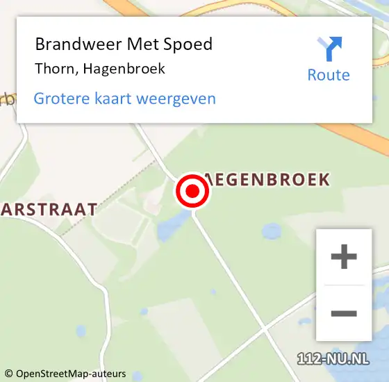 Locatie op kaart van de 112 melding: Brandweer Met Spoed Naar Thorn, Hagenbroek op 8 januari 2020 20:04