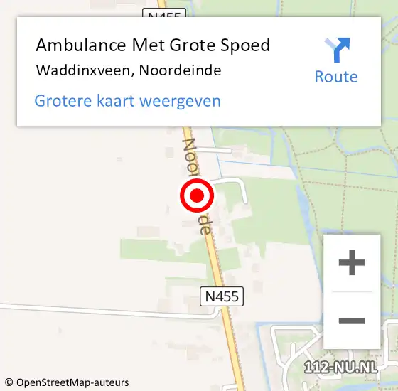 Locatie op kaart van de 112 melding: Ambulance Met Grote Spoed Naar Waddinxveen, Noordeinde op 9 januari 2020 08:24