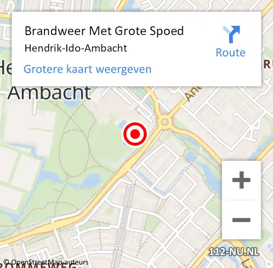 Locatie op kaart van de 112 melding: Brandweer Met Grote Spoed Naar Hendrik-Ido-Ambacht, De Plaats op 9 januari 2020 11:13