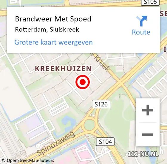 Locatie op kaart van de 112 melding: Brandweer Met Spoed Naar Rotterdam, Sluiskreek op 9 januari 2020 14:04