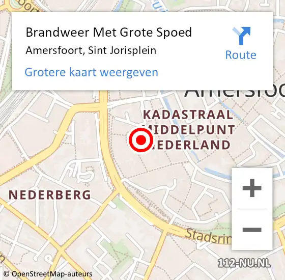 Locatie op kaart van de 112 melding: Brandweer Met Grote Spoed Naar Amersfoort, Sint Jorisplein op 9 januari 2020 14:34