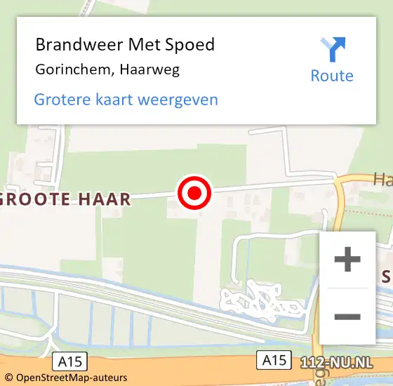 Locatie op kaart van de 112 melding: Brandweer Met Spoed Naar Gorinchem, Haarweg op 9 januari 2020 17:26