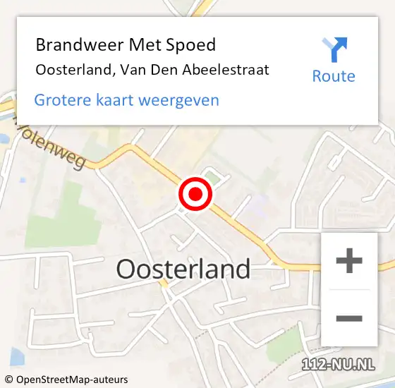 Locatie op kaart van de 112 melding: Brandweer Met Spoed Naar Oosterland, Van Den Abeelestraat op 10 januari 2020 21:52