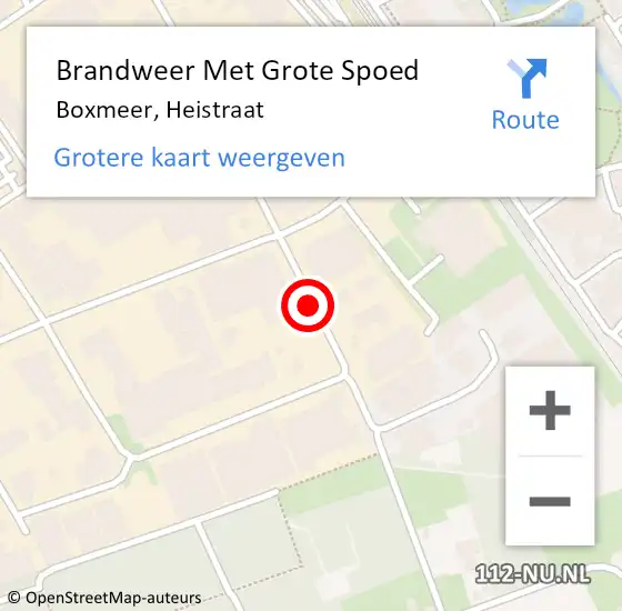Locatie op kaart van de 112 melding: Brandweer Met Grote Spoed Naar Boxmeer, Heistraat op 11 januari 2020 11:50