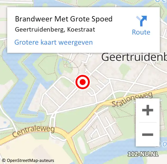 Locatie op kaart van de 112 melding: Brandweer Met Grote Spoed Naar Geertruidenberg, Koestraat op 12 januari 2020 10:59