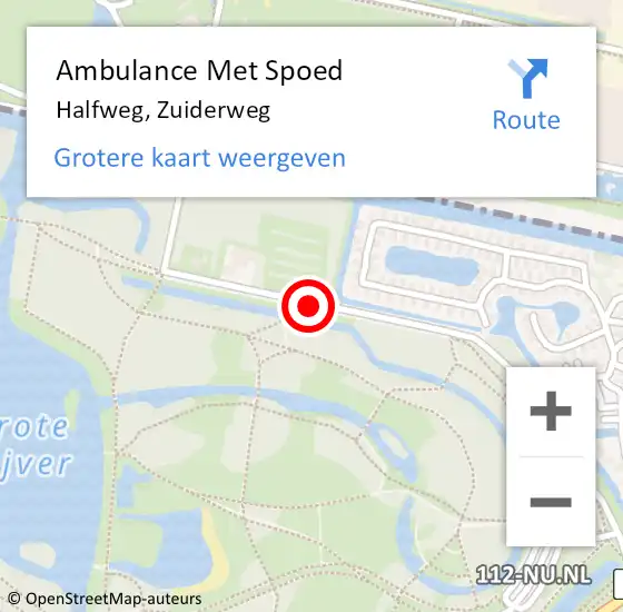 Locatie op kaart van de 112 melding: Ambulance Met Spoed Naar Halfweg, Zuiderweg op 12 januari 2020 11:33