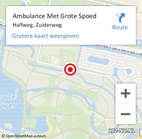 Locatie op kaart van de 112 melding: Ambulance Met Grote Spoed Naar Halfweg, Zuiderweg op 12 januari 2020 11:34