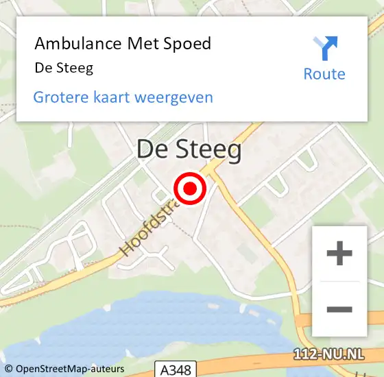 Locatie op kaart van de 112 melding: Ambulance Met Spoed Naar De Steeg op 12 januari 2020 11:57
