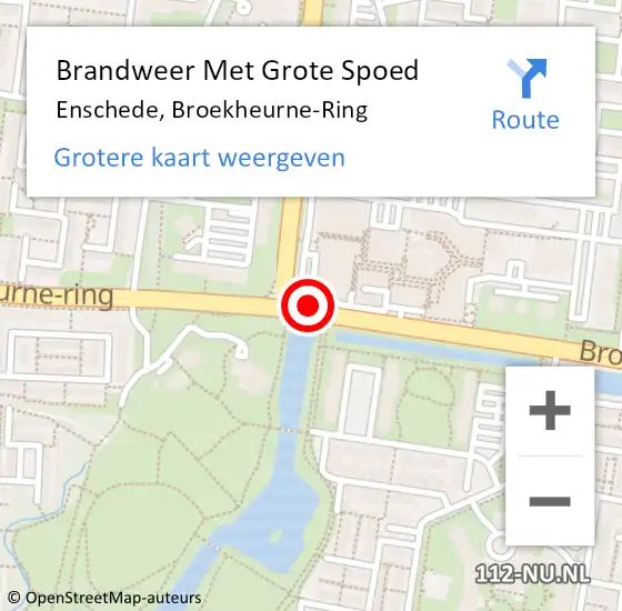 Locatie op kaart van de 112 melding: Brandweer Met Grote Spoed Naar Enschede, Broekheurne-Ring op 12 januari 2020 15:09